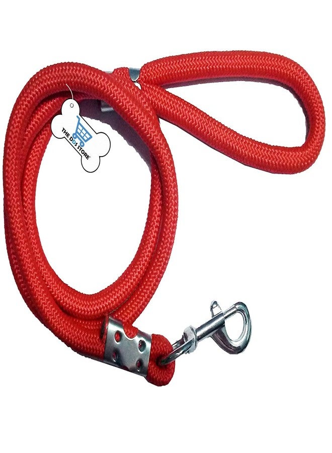 THE DDS STORE Heavy Duty Dog Leash Stylish Nylon Red Rope Dog Cord Training Leash for Small to Medium Sized Dogs with Strong Hook (RED, X-Large Plain Leash)